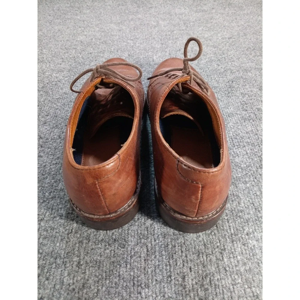 Polo Ralph Lauren Men's Brown Leather Lace Up Oxford Shoes Lug Sole Size 9D
